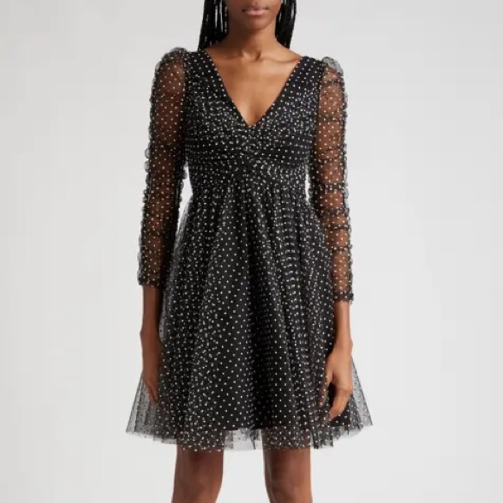 ZIMMERMANN
Ruched flocked polka-dot tulle mini dress